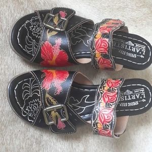 L'Artiste Hibiscus Heeled Sandals Size 37